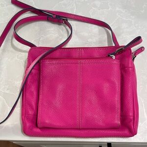 Tignanello Bright Fuchsia Pebble Leather Crossbody